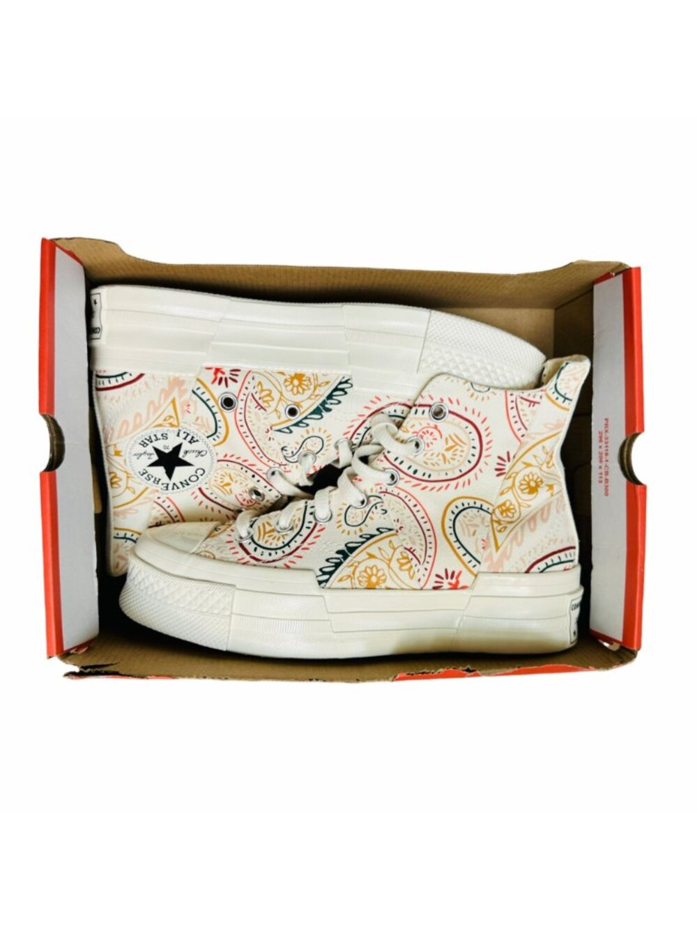 ⭐Converse Chuck 70 Plus Hi Sz 8 Mens Shoes Beige Floral Paisley Sneakers A08172C - Picture 7 of 10